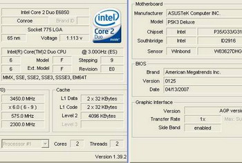 intel p35 + e6850 overclock