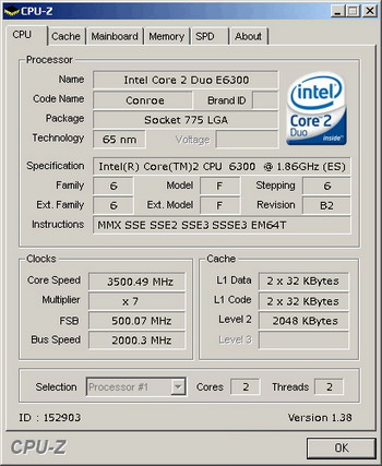 NVIDIA nForce 650i @ 500 mhz fsb