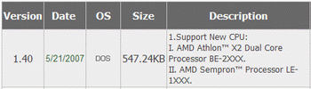 athlon X2 BE -2350 motherboard support 