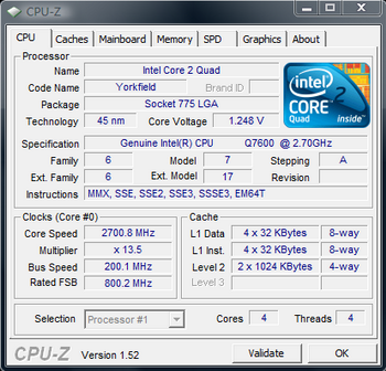 core 2 Quad q7500 processor