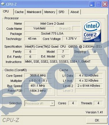 core 2 Quad q9550 overclock