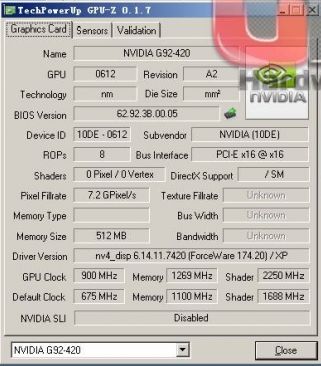 geForce 9800 GTX overclock