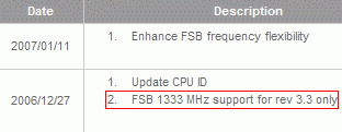 gigabyte p965 1333 fsb support