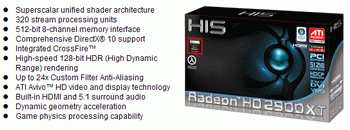 HIS Radeon HD 2900 XT with 512 mb GDDR3 memory characteristics