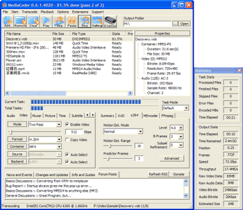 MediaCoder v.0.6.1 Build 4112