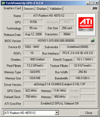 palit HD 4870 X2 overclocked